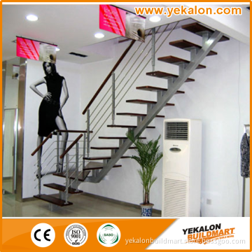 Yekalon L-shaped Steel Wood Straight Staircase